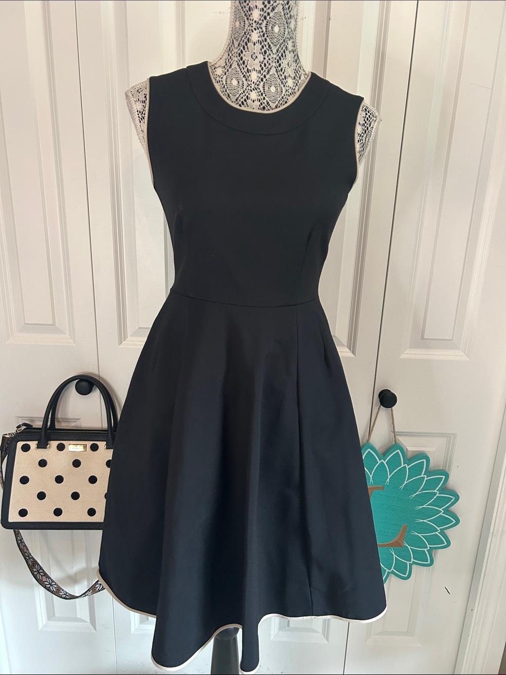 ♠️ Kate Spade New York Contrast Trim Fit & Flare Cocktail Dress♠️